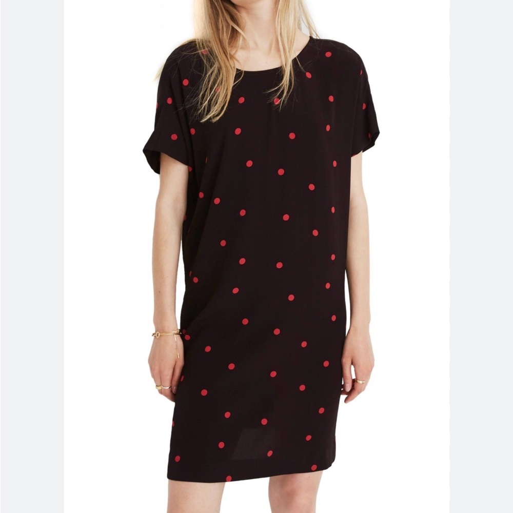 Madewell Downtown Tie-Back Dress in Dot Size Med